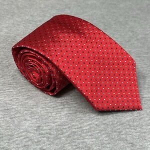 Chaps Red Polka Dot Silk Tie 100% Silk Mens NeckTie Classic Mini Dot Preppy NWT